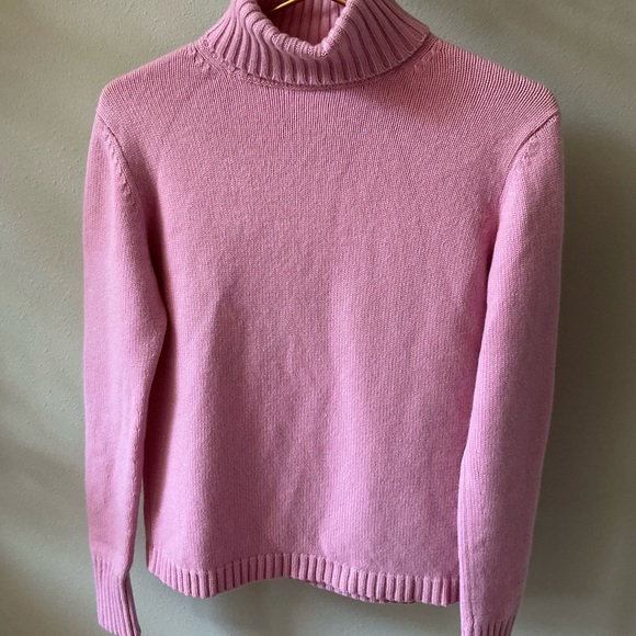 Neiman Marcus Women's Light Pink Turtleneck Cashmere Pullover Sweater Size L - Picture 1 of 10